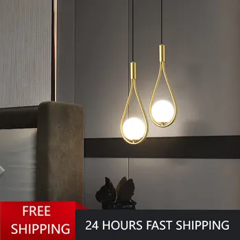  Függőlámpa üveggolyó hálószoba ágy melletti fürdőszobához Függő lámpatest világítás dekoráció Nordic Modern LED ingyenes szállítás