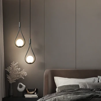  Függőlámpa üveggolyó hálószoba ágy melletti fürdőszobához Függő lámpatest világítás dekoráció Nordic Modern LED ingyenes szállítás