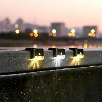  Napelemes lámpák kerítéshez 4db kültéri napelemes fedélzeti lámpák vízálló LED kültéri napelemes lámpák lépcső Kültéri fény Napelemes fedélzeti lámpák