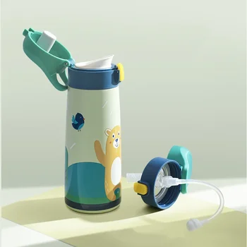Sziszálablombik szivárgásmentes gyerek víz rozsdamentes palackacél termosz gyermek bögre tok termop vákuum rajzfilm termikus