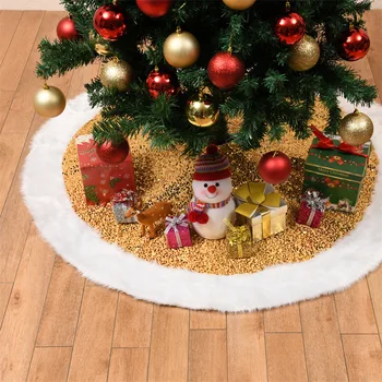 Flitteres karácsonyfa szoknya piros/ezüst/arany/rózsaszín 90/120cm kerek újrafelhasználható fa takaró Kreatív karácsonyi dekorációk házibulihoz
