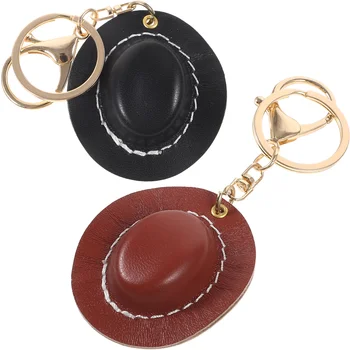 2db Mini Western kalap kulcstartók Hátizsák Kulcstartó pénztárca Dekoratív medálok Kulcstartók