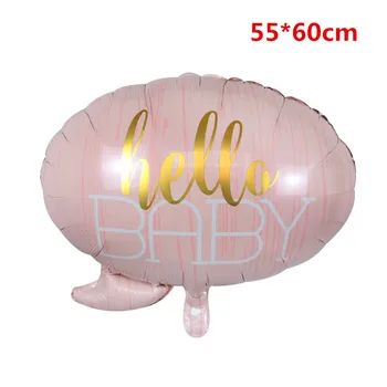 Hello Baby Butterfly Balloon Baby Shower rózsaszín kék babakocsi fólia Ballon baba játékok újszülött Party dekoráció léggömbök