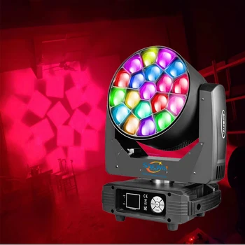 K10 LED mozgó fej méhszem lámpa 19X15W RGBW Big Bee Ey DJ színpadi fejvilágítás Shary Lyre Wash zoom effekt lámpák esküvőre
