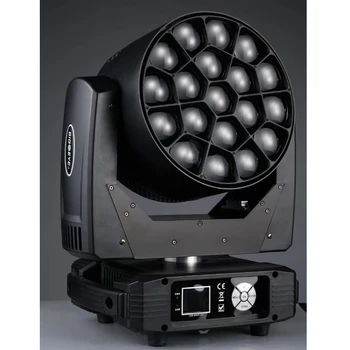 K10 LED mozgó fej méhszem lámpa 19X15W RGBW Big Bee Ey DJ színpadi fejvilágítás Shary Lyre Wash zoom effekt lámpák esküvőre