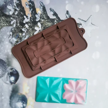 Új szilikon csokoládé forma négyzet alakú scrystal torta forma zselés cukorka 3D DIY konyhai kiegészítők újrafelhasználható sütőeszközök