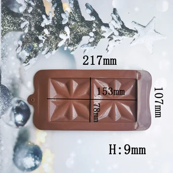 Új szilikon csokoládé forma négyzet alakú scrystal torta forma zselés cukorka 3D DIY konyhai kiegészítők újrafelhasználható sütőeszközök