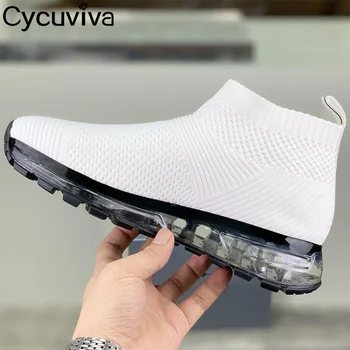2023 Kiváló minőségű kintted loafers Slip On Sneakers Men High Top alkalmi lapos cipő Air Cupenon alsó nyári futócipő férfiaknak