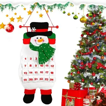 Visszaszámláló naptár 24 zsebes függő medállal Mikulás jávorszarvas hóember dísz Karácsonyi filc adventi naptár 2023 gyerekeknek