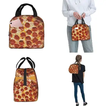 Pepperoni pizza minta szigetelt uzsonnás táska tortilla étel ebédtároló Termikus táska Tote uzsonnás doboz Beach Travel Férfi nők