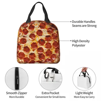 Pepperoni pizza minta szigetelt uzsonnás táska tortilla étel ebédtároló Termikus táska Tote uzsonnás doboz Beach Travel Férfi nők