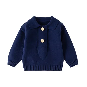 2023 Őszi téli kardigán Kislány Fiú ruhák Újszülött Csecsemő Gyerekek Hosszú ujjú kötött pulóver kabát Gombos felsők