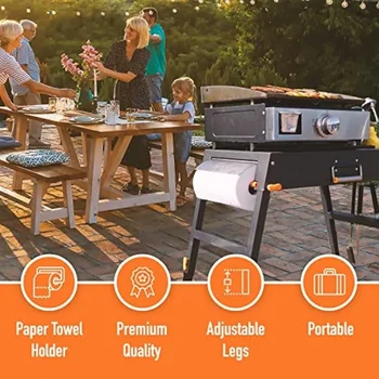 Universal hordozható grillasztal/lapos tetejű grillrácsos állvány beépített grillezővel Caddy - Kültéri főzés Camping & Tailgating