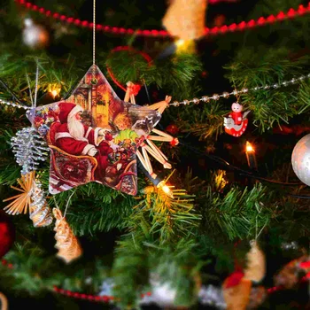 10 db rajzfilmfa függő díszek Karácsonyi csillag alakú kiegészítők dekoráció Finom dekorok karácsony