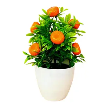 Mini narancssárga Gránátalma fa Szimulált növények Bonsai udvar szimulált növények Bonsai decoración hogar