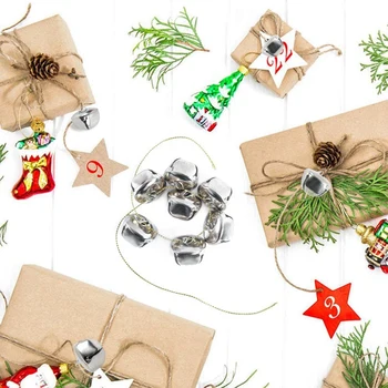 AT14 200Pcs Jingle Bells, 25Mm kézzel készített harangok ömlesztve, DIY harangok, karácsonyi dekoráció, lakberendezés