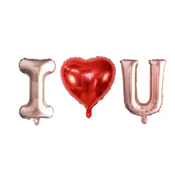 16 hüvelyk Rózsa arany Szeretlek levél léggömbök fólia Valentin-nap Esküvői dekorációk Party kellékek Eljegyzési ajándékok