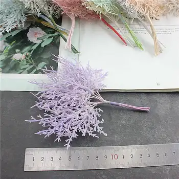 1 Csokor szimulált Rime színes hamis növények DIY koszorú Karácsonyfa fenyő ágak Dekoráció Scrapbooking Kézművesség Virágkötészet