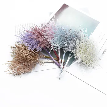1 Csokor szimulált Rime színes hamis növények DIY koszorú Karácsonyfa fenyő ágak Dekoráció Scrapbooking Kézművesség Virágkötészet