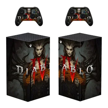 Diablo IV stílusú Xbox Series X felületmatrica konzolhoz & 2 kontroller Matrica vinil védőbőrök 1. stílus