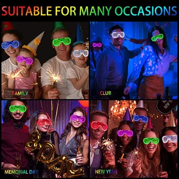 15/30Pcs LED szemüvegek Neon Party villogó szemüvegek Világító fényű szemüvegek Bar Party Koncert kellékek Fluoreszkáló ragyogás