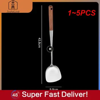 1 ~ 5DB konyhai eszközök Wok spatula Vas és merőkanál szerszámkészlet Spatula rozsdamentes acél főzéshez Equpment konyhai kiegészítők