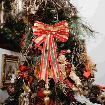 Nagy karácsonyi íj dekoráció karácsonyfa tetejű íj DIY karácsonyi koszorú íj dekorációhoz