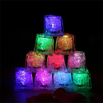 1/12/24PCS vízálló led jégkocka többszínű villogó fény a sötétben világítson meg a bárklub ivóparti bordekorációjához