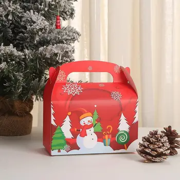 Karácsonyi tortás doboz Boldog karácsonyt cukorkás dobozok táskák Karácsonyi Mikulás ajándékcsomagoló doboz Navidad Natal Noel Party dekoráció