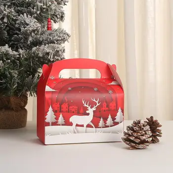 Karácsonyi tortás doboz Boldog karácsonyt cukorkás dobozok táskák Karácsonyi Mikulás ajándékcsomagoló doboz Navidad Natal Noel Party dekoráció