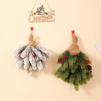 Karácsony fejjel lefelé fa dekorációs medálok Otthoni falak ajtó dekoratív medálok ablak bevásárlóközpont ünnepi dekorációk