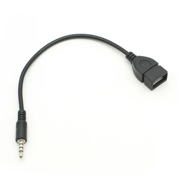  Car MP3 lejátszó átalakító 3,5 mm-es férfi AUX audio jack csatlakozó USB 2.0 női átalakítóhoz kábel kábel adapte