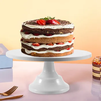 12 hüvelykes vas kerek tortaállvány tortatál talapzat desszerttartó esküvő születésnapi party-fehér