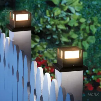Napelemes kerti lámpa Kültéri terasz kerítés kapu utcai lámpa vízálló napelemes oszloplámpa tornác lépcsőhöz gyep udvar kerti dekoráció