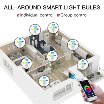 Tuya WIFI Zigbee intelligens izzó GU10 / GU5.3 / MR16 RGB szabályozható 5W LED lámpa Alexa Google Home Alice App / hangvezérlés reflektor
