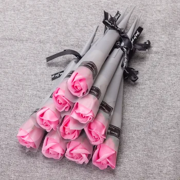 1PC szappan rózsa szegfű csokor műrózsa virágok Valentin-napi ajándék frigyes esküvői virágcsokor lakberendezési használatra