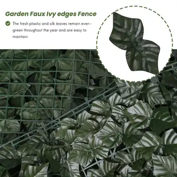  mesterséges borostyán magánélet kerítés képernyő, 118X19.6in mesterséges sövény kerítés és műborostyán szőlőlevél dekoráció kerthez