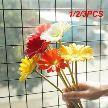 1/2/3DB 38.5cm PU Mesterséges Gerbera Művirágok Esküvői INS stílusú lakberendezés Hamis virágok Esküvői dekorációk