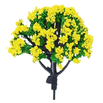 10db sárga moha dekoratív hamis virágfa jelenet elrendezés 6 * 8cm kerti gyep díszfesztivál parti lakberendezéshez.