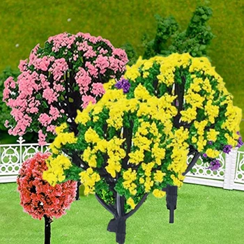 10db sárga moha dekoratív hamis virágfa jelenet elrendezés 6 * 8cm kerti gyep díszfesztivál parti lakberendezéshez.