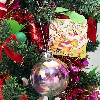 24PCS átlátszó műanyag tölthető karácsonyi bálok 8cm DIY karácsonyfa dísz dekoráció Művészet Kézművesség