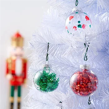 24PCS átlátszó műanyag tölthető karácsonyi bálok 8cm DIY karácsonyfa dísz dekoráció Művészet Kézművesség