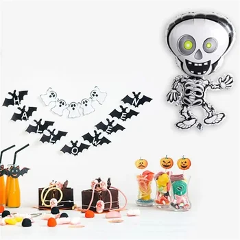 Halloween csontvázak Skull Jack léggömb Halloween estéje cosplay party bár színpad kellék beltéri kültéri kert terasz dekoráció ajándék