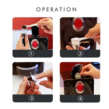 4 csomag újrafelhasználható Nespresso kapszula 400 fóliafedéllel – rozsdamentes acél újratölthető kávéfőző Nespresso gépekhez