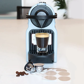 4 csomag újrafelhasználható Nespresso kapszula 400 fóliafedéllel – rozsdamentes acél újratölthető kávéfőző Nespresso gépekhez