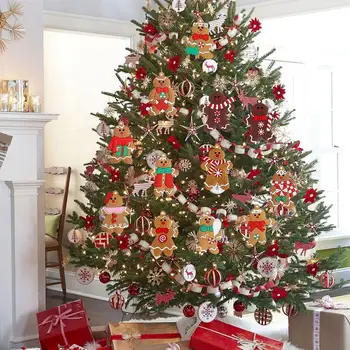 Mézeskalács férfi díszek Karácsonyfa függő medál Boldog karácsonyi díszek otthonra 2024 Újévi ajándék mézeskalács dísz