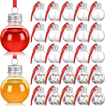 Karácsonyi műanyag labda függő medál tej tea gyümölcslé hideg ital víz ital cukorka üveg fa díszek esküvői parti dekoráció