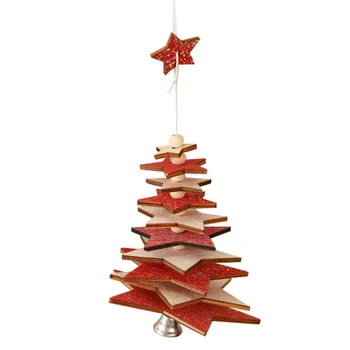 Új karácsonyi medál csengővel fa kreatív ötágú csillag hópehely karácsonyfa függő díszek