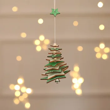 Új karácsonyi medál csengővel fa kreatív ötágú csillag hópehely karácsonyfa függő díszek