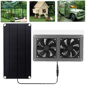 10W 12V napelem elszívó ventilátor légelszívó irodai kültéri kutya csirke ház üvegházi vízálló napelem